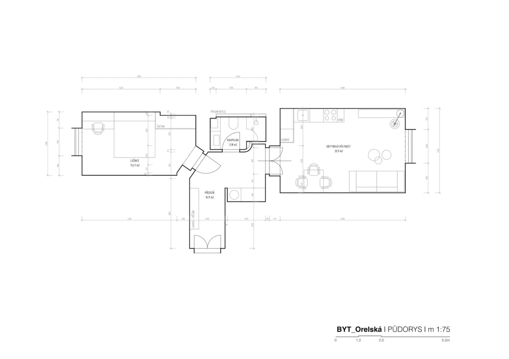 1 bedroom with open-plan kitchen flat for sale, 48 m², Orelská, Prague, Prague 1 bedroom with open-plan kitchen flat for sale, 48 m², Orelská, Prague, Prague