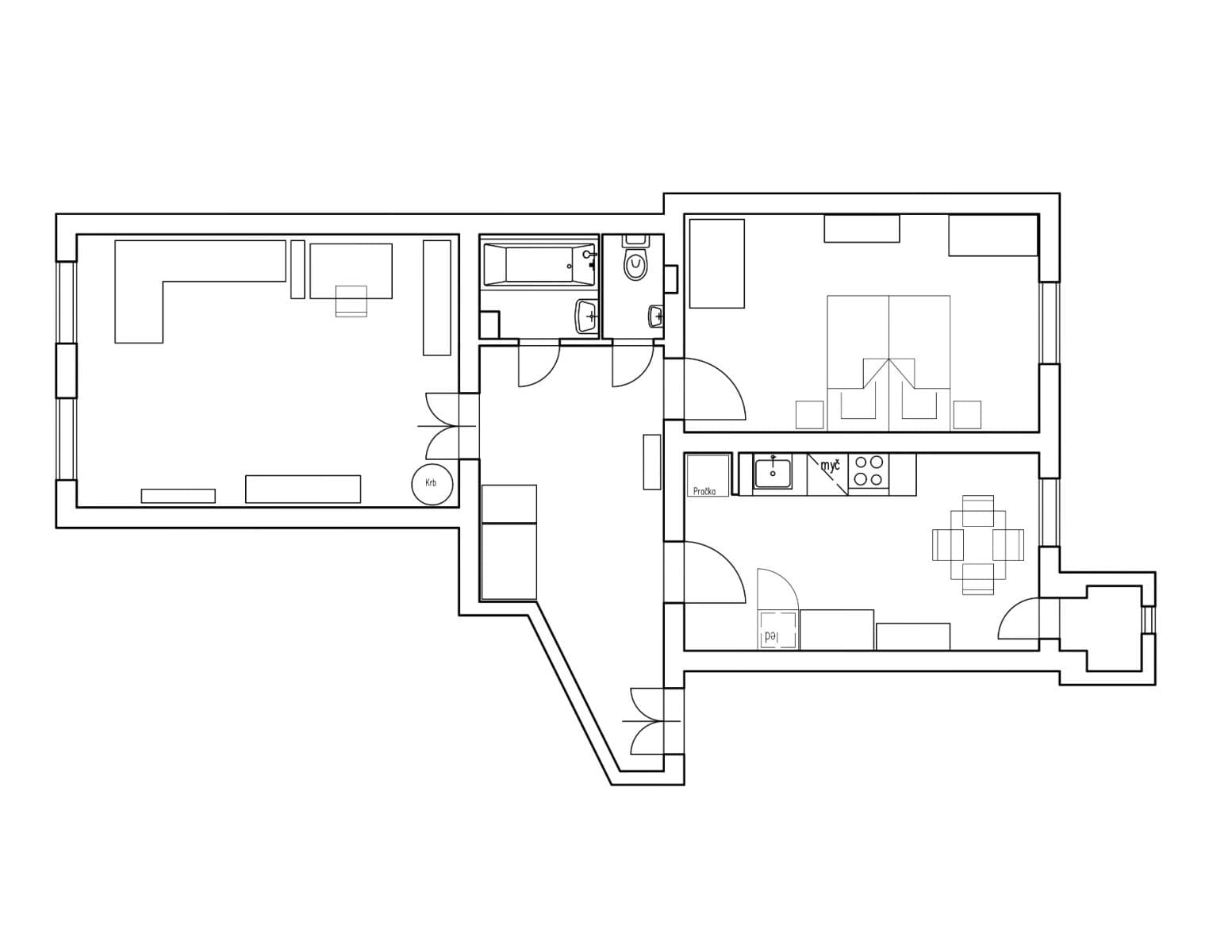 2 bedroom flat to rent, 74 m², Čechova, Prague, Prague 2 bedroom flat to rent, 74 m², Čechova, Prague, Prague