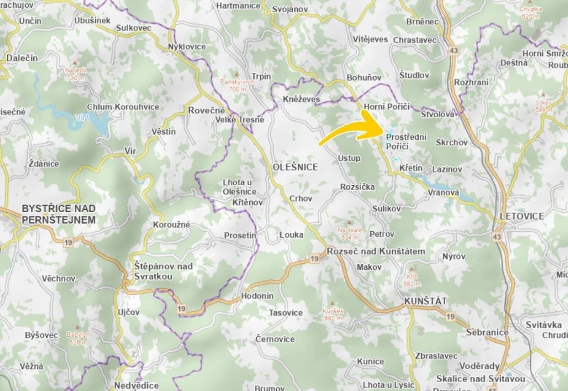 plot for sale, 6,758 m², Prostřední Poříčí, Jihomoravský Region plot for sale, 6,758 m², Prostřední Poříčí, Jihomoravský Region