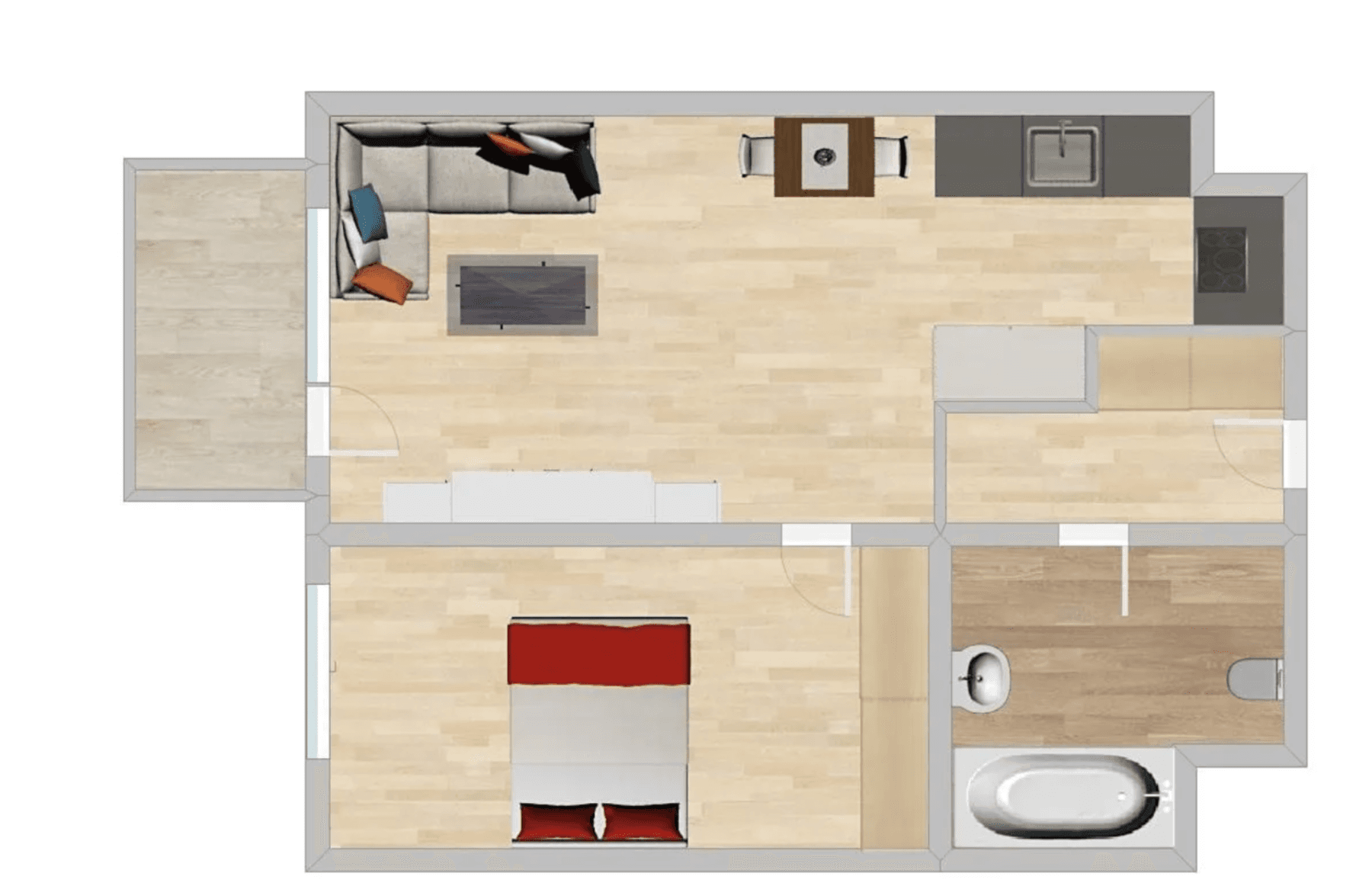 1 bedroom with open-plan kitchen flat for sale, 48 m², K Metru, Prague, Prague 1 bedroom with open-plan kitchen flat for sale, 48 m², K Metru, Prague, Prague