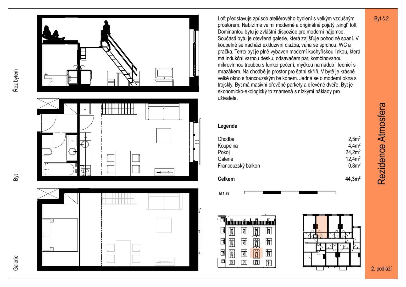 1 bedroom with open-plan kitchen flat to rent, 44 m², Ambrožova, Prague, Prague 1 bedroom with open-plan kitchen flat to rent, 44 m², Ambrožova, Prague, Prague