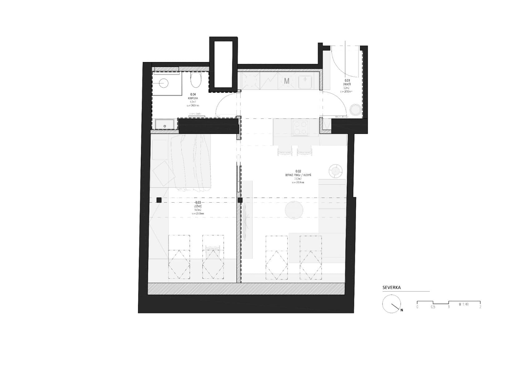 1 bedroom with open-plan kitchen flat to rent, 45 m², Horní, Prague, Prague 1 bedroom with open-plan kitchen flat to rent, 45 m², Horní, Prague, Prague