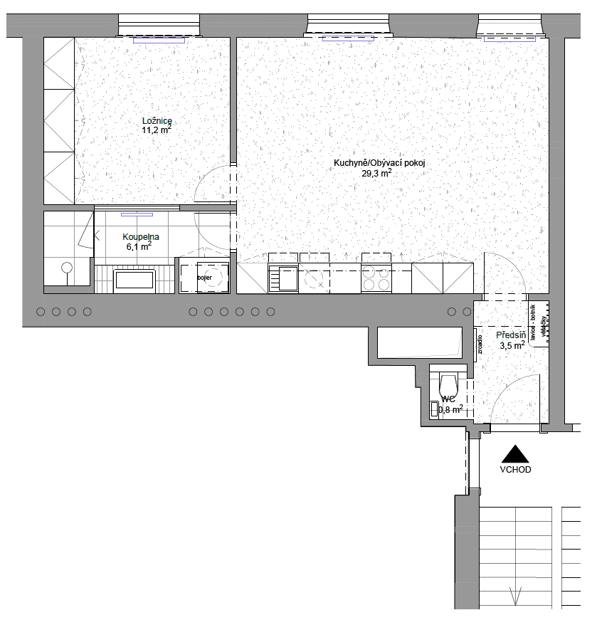 1 bedroom with open-plan kitchen flat to rent, 51 m², Nuselská, Prague, Prague 1 bedroom with open-plan kitchen flat to rent, 51 m², Nuselská, Prague, Prague