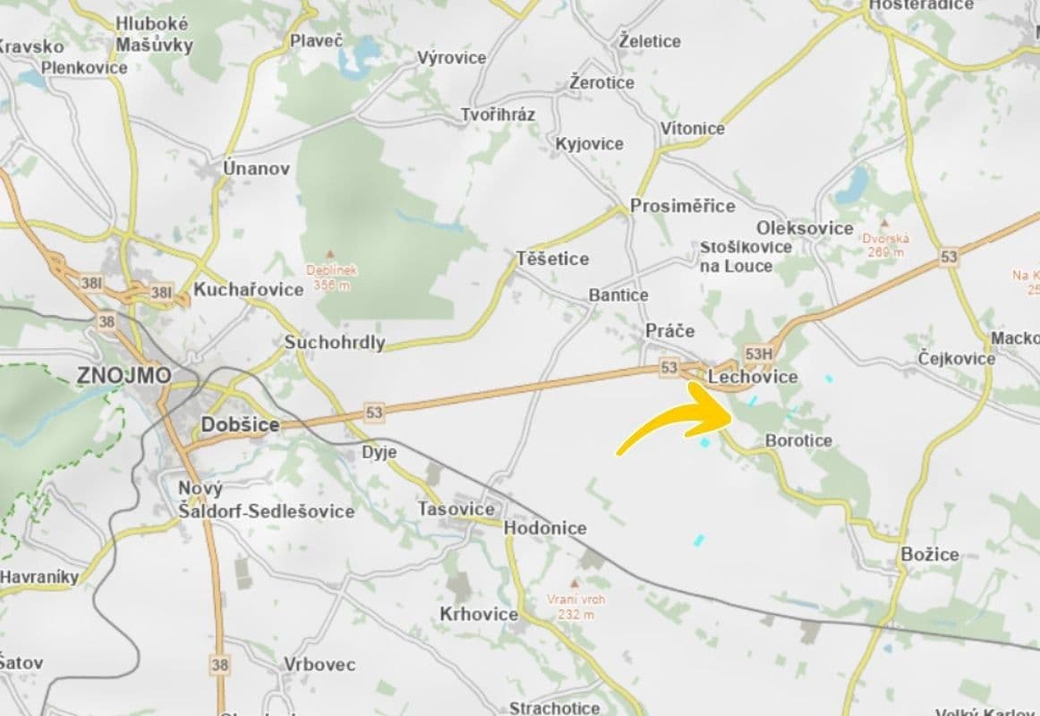 plot for sale, 3,547 m², Borotice, Jihomoravský Region plot for sale, 3,547 m², Borotice, Jihomoravský Region