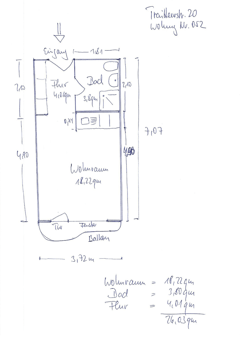 1 bedroom flat to rent, 26 m², Traitteurstraße 20-24, Mannheim, Baden-Württemberg 1 bedroom flat to rent, 26 m², Traitteurstraße 20-24, Mannheim, Baden-Württemberg