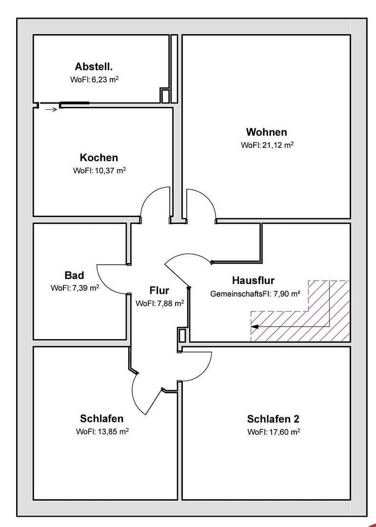 2 bedroom with open-plan kitchen flat to rent, 85 m², Salzgitter Thiede, Lower Saxony 2 bedroom with open-plan kitchen flat to rent, 85 m², Salzgitter Thiede, Lower Saxony
