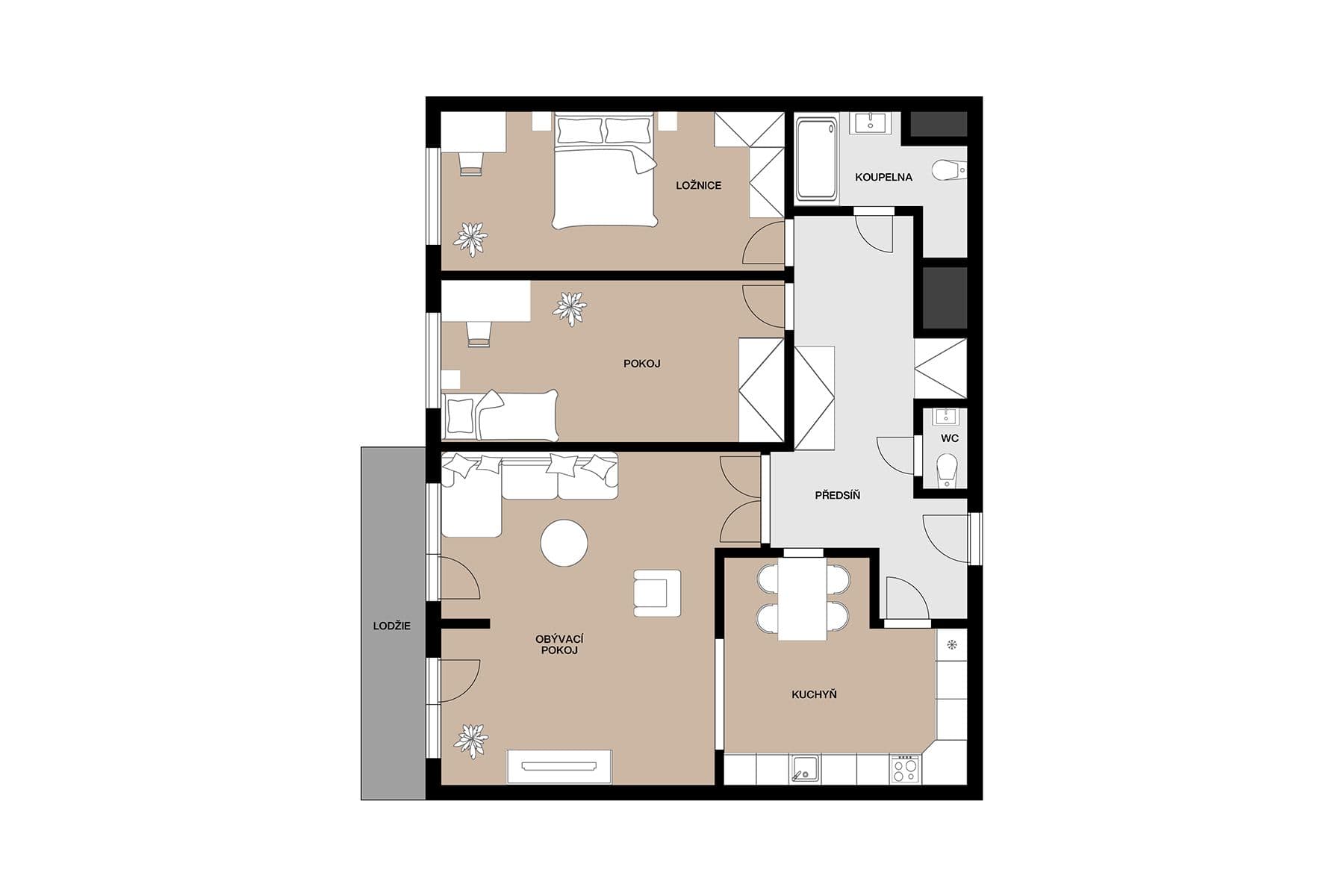 3 bedroom flat for sale, 108 m², Bechyňská, Prague, Prague 3 bedroom flat for sale, 108 m², Bechyňská, Prague, Prague