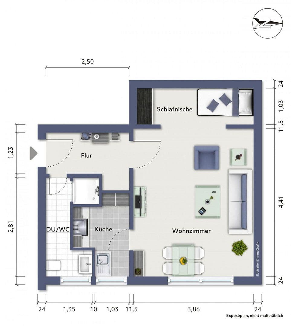 Studio flat to rent, 32 m², Postallee 27, Gladbeck, North Rhine-Westphalia Studio flat to rent, 32 m², Postallee 27, Gladbeck, North Rhine-Westphalia