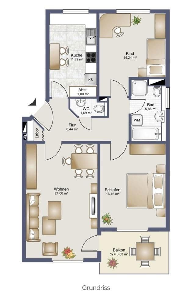 3 bedroom flat to rent, 86 m², Am Kornfeld 3, Schönefeld, Brandenburg 3 bedroom flat to rent, 86 m², Am Kornfeld 3, Schönefeld, Brandenburg
