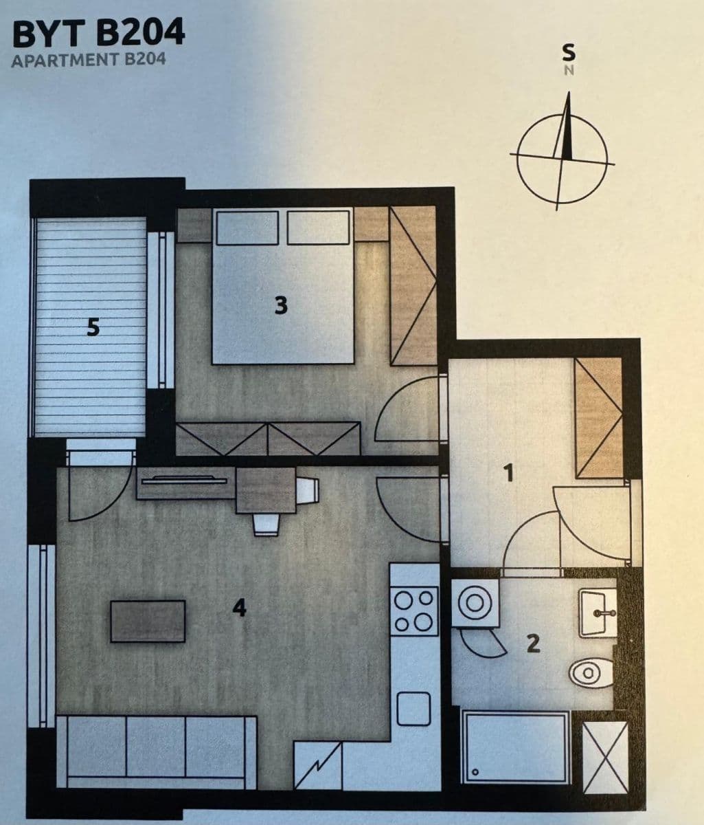 1 bedroom with open-plan kitchen flat to rent, 44 m², Miloše Havla, Prague, Prague 1 bedroom with open-plan kitchen flat to rent, 44 m², Miloše Havla, Prague, Prague
