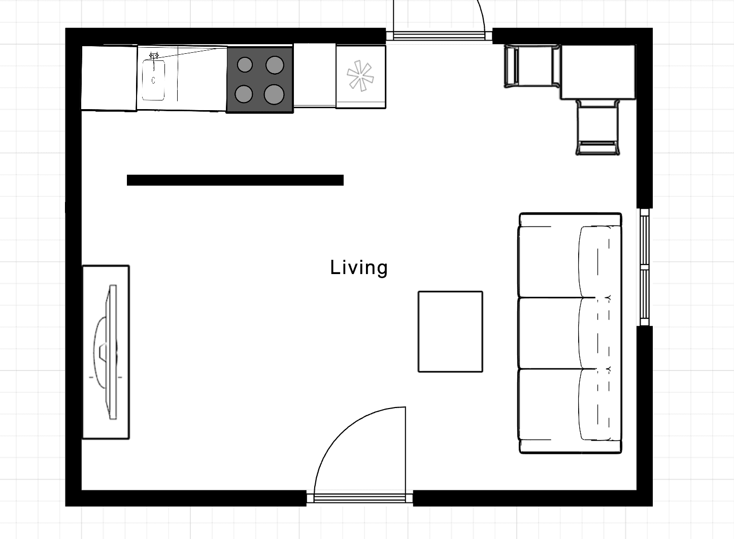 1 bedroom with open-plan kitchen flat to rent, 50 m², Na Radosti, Prague, Prague 1 bedroom with open-plan kitchen flat to rent, 50 m², Na Radosti, Prague, Prague