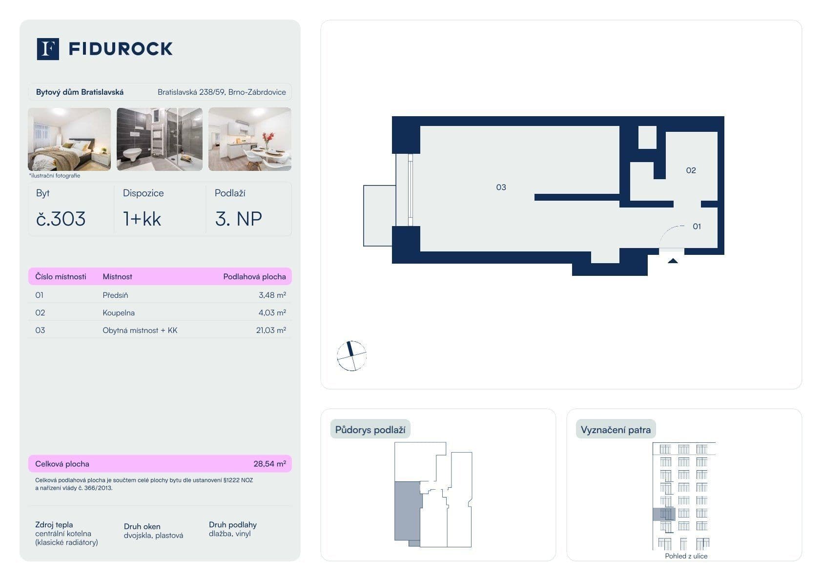 Studio flat for sale, 32 m², Bratislavská, Brno, Jihomoravský Region Studio flat for sale, 32 m², Bratislavská, Brno, Jihomoravský Region