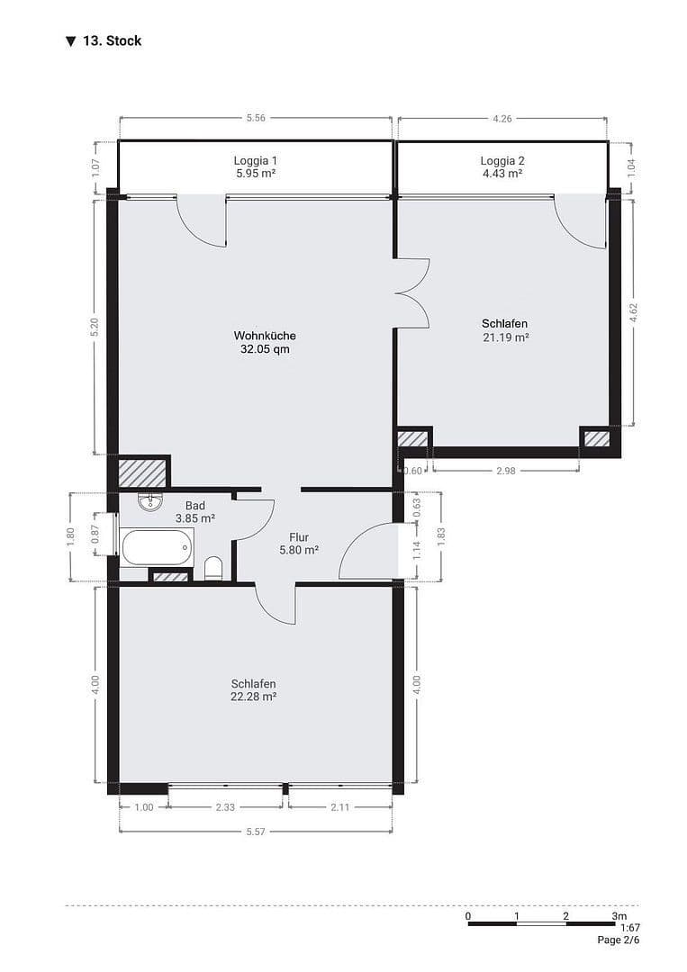 3 bedroom flat to rent, 91 m², Kaiserstrasse 103, Offenbach, Hesse 3 bedroom flat to rent, 91 m², Kaiserstrasse 103, Offenbach, Hesse