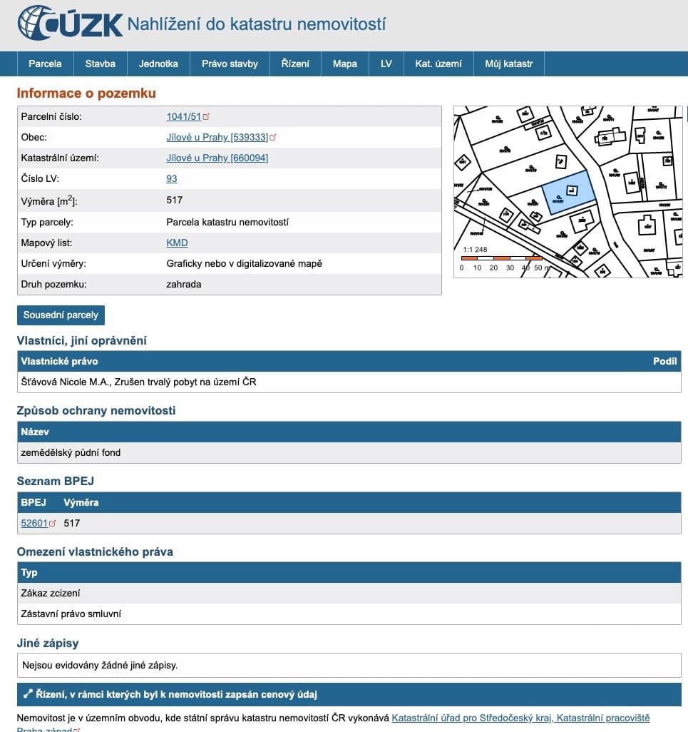 plot for sale, 1,016 m², Vlnitá, Jílové u Prahy, Středočeský Region plot for sale, 1,016 m², Vlnitá, Jílové u Prahy, Středočeský Region