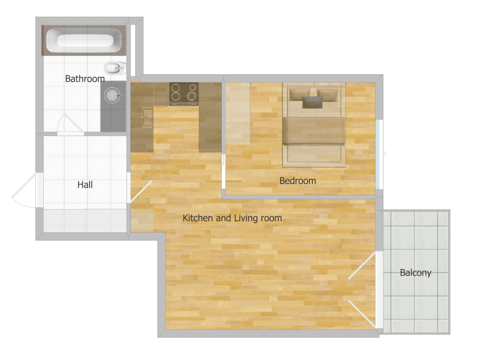 1 bedroom with open-plan kitchen flat for sale, 52 m², Kakosova, Prague, Prague 1 bedroom with open-plan kitchen flat for sale, 52 m², Kakosova, Prague, Prague