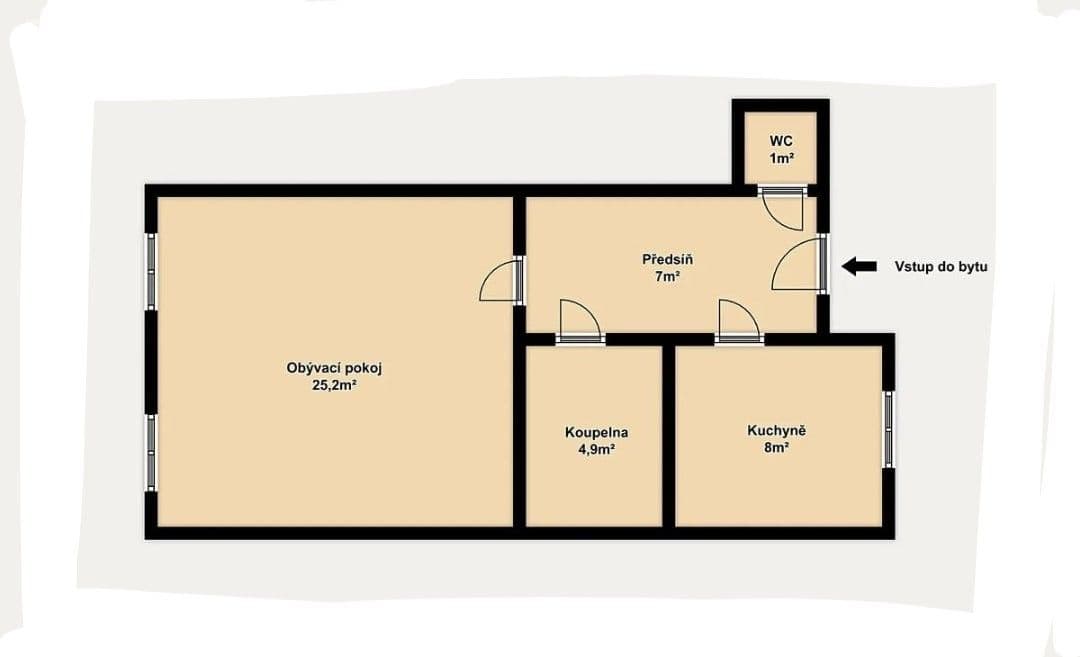 1 bedroom flat to rent, 46 m², Jugoslávská, Brno, Jihomoravský Region 1 bedroom flat to rent, 46 m², Jugoslávská, Brno, Jihomoravský Region