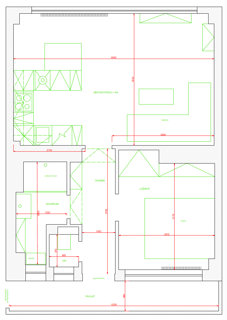 1 bedroom with open-plan kitchen flat to rent, 45 m², Humpolecká, Prague, Prague 1 bedroom with open-plan kitchen flat to rent, 45 m², Humpolecká, Prague, Prague