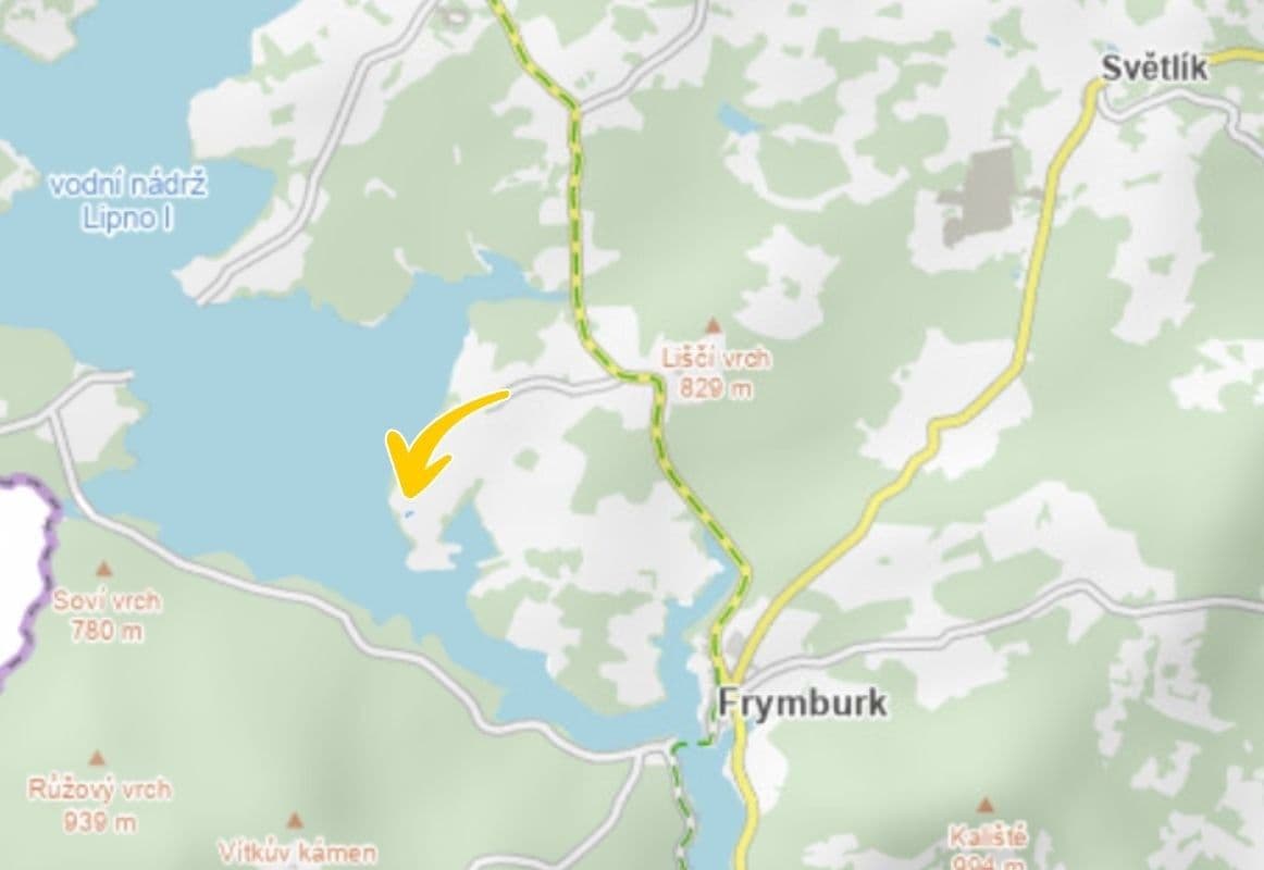 plot for sale, 497 m², Frymburk, Jihočeský Region plot for sale, 497 m², Frymburk, Jihočeský Region