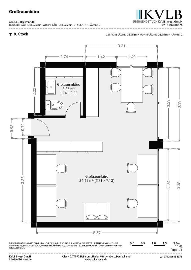 office to rent, 38 m², Heilbronn, Baden-Württemberg office to rent, 38 m², Heilbronn, Baden-Württemberg
