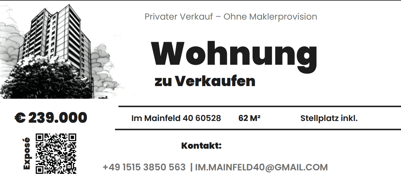 1 bedroom with open-plan kitchen flat for sale, 63 m², Im Mainfeld 40, Frankfurt am Main, Hesse 1 bedroom with open-plan kitchen flat for sale, 63 m², Im Mainfeld 40, Frankfurt am Main, Hesse