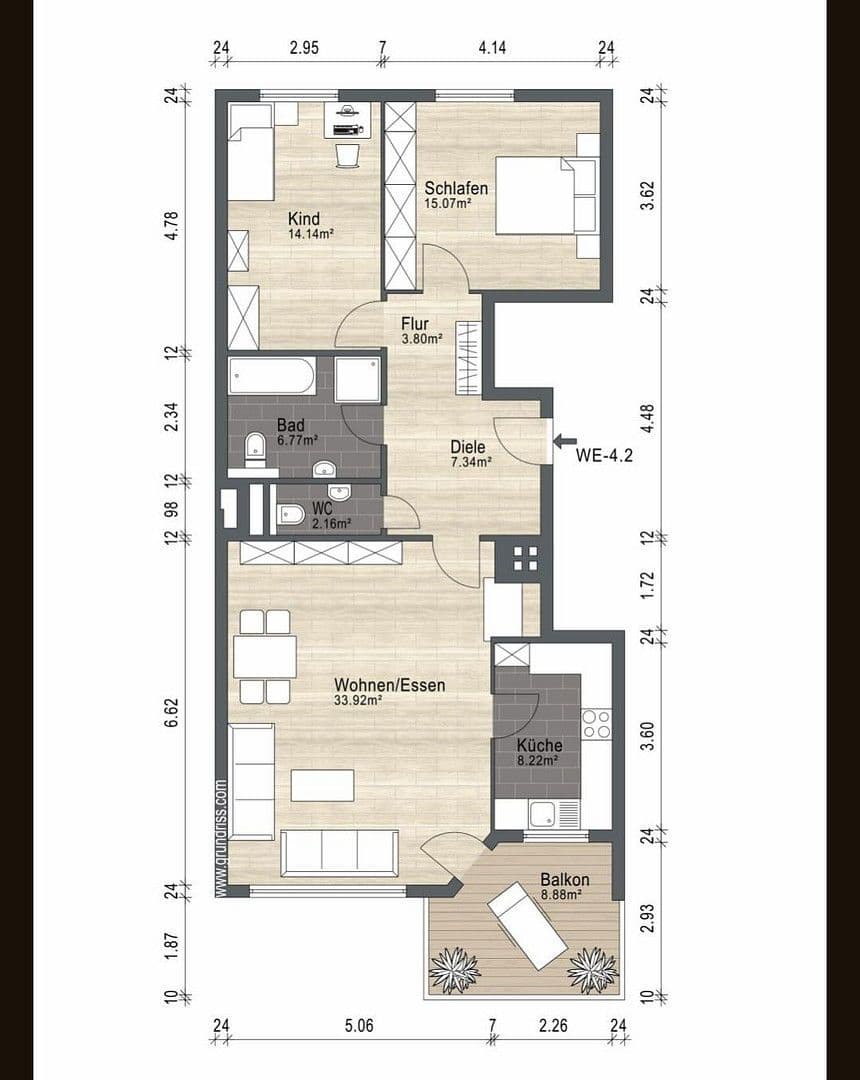 3 bedroom flat for sale, 95 m², Carl-von-Ossietzky-Straße 47b, Wiesbaden, Hesse 3 bedroom flat for sale, 95 m², Carl-von-Ossietzky-Straße 47b, Wiesbaden, Hesse