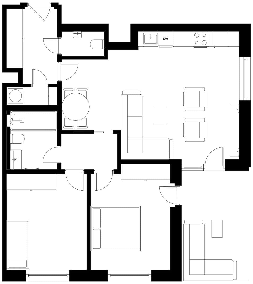 2 bedroom with open-plan kitchen flat for sale, 90 m², Učňovská, Prague, Prague 2 bedroom with open-plan kitchen flat for sale, 90 m², Učňovská, Prague, Prague