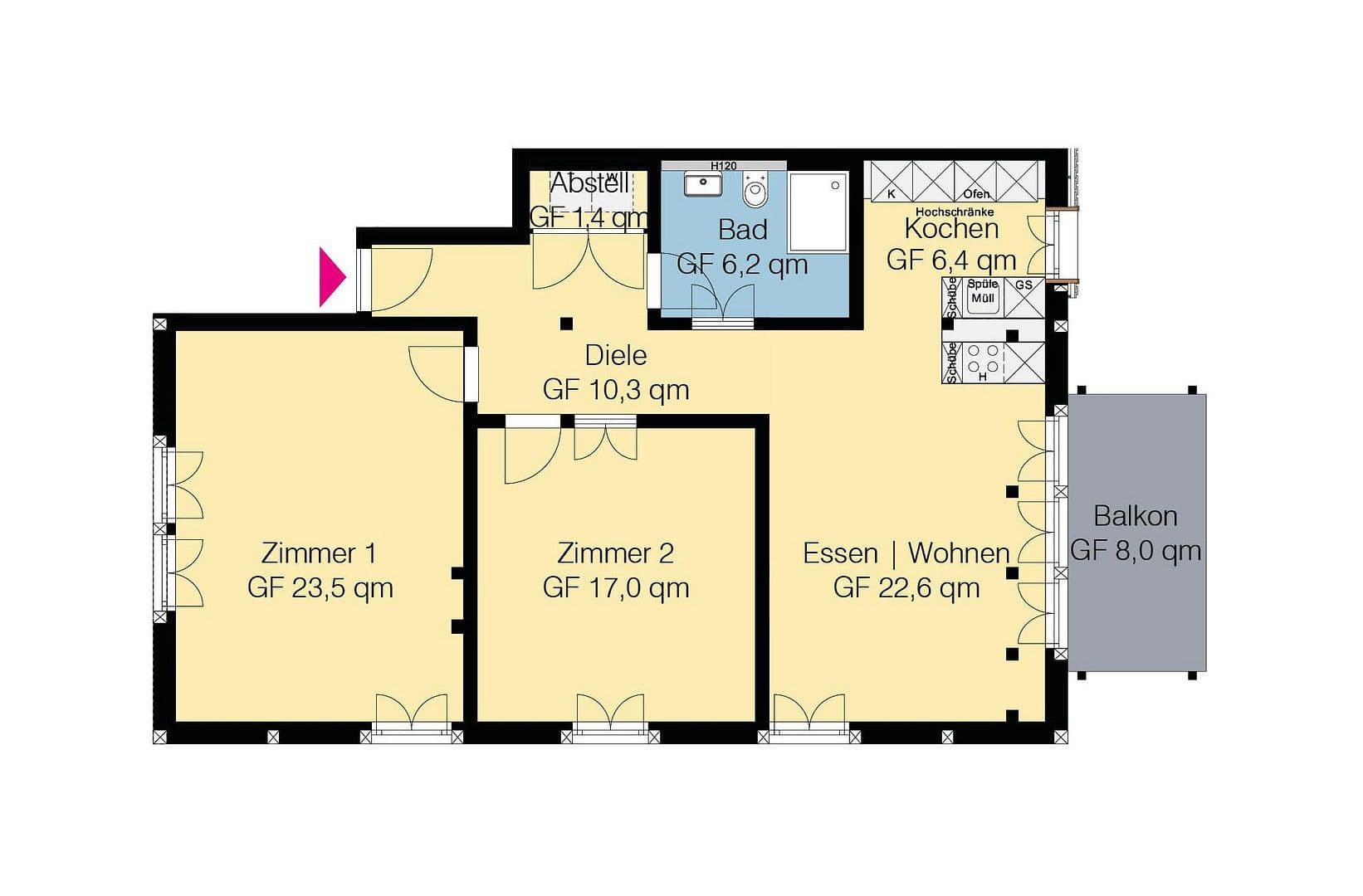 3 bedroom flat to rent, 91 m², Schulweg 11, Wolfsburg, Lower Saxony 3 bedroom flat to rent, 91 m², Schulweg 11, Wolfsburg, Lower Saxony