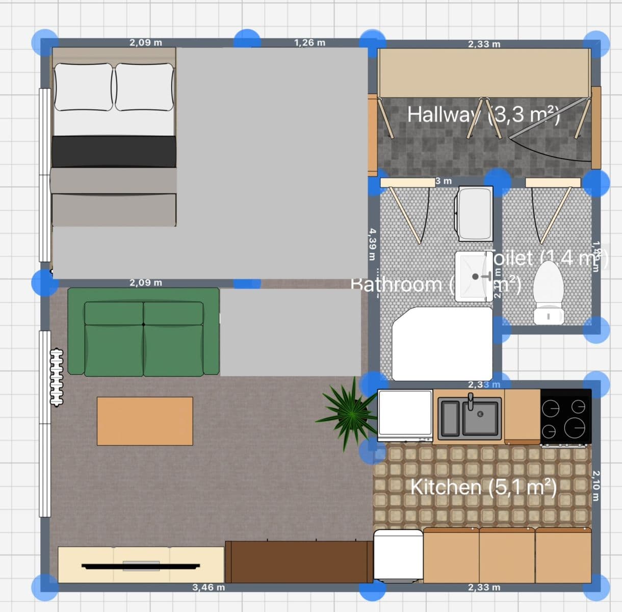 1 bedroom with open-plan kitchen flat to rent, 34 m², Karla Tomana, Kladno, Středočeský Region 1 bedroom with open-plan kitchen flat to rent, 34 m², Karla Tomana, Kladno, Středočeský Region