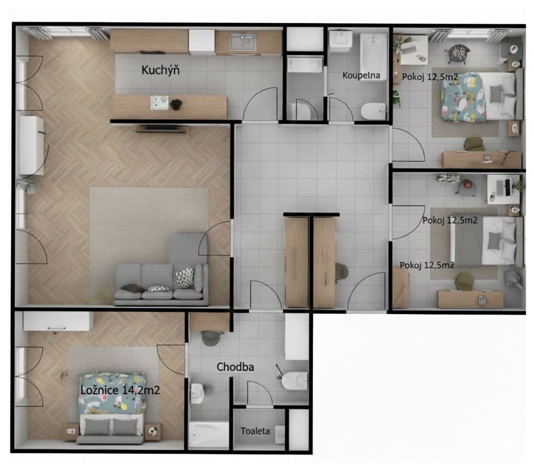 4 bedroom flat for sale, 104 m², Smikova, Prague, Prague 4 bedroom flat for sale, 104 m², Smikova, Prague, Prague