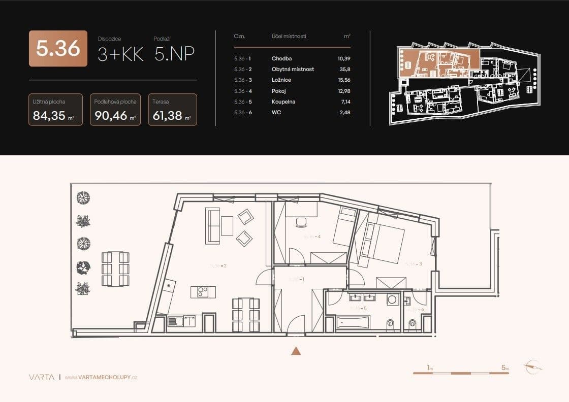 2 bedroom with open-plan kitchen flat for sale, 90 m², Milánská, Prague, Prague 2 bedroom with open-plan kitchen flat for sale, 90 m², Milánská, Prague, Prague