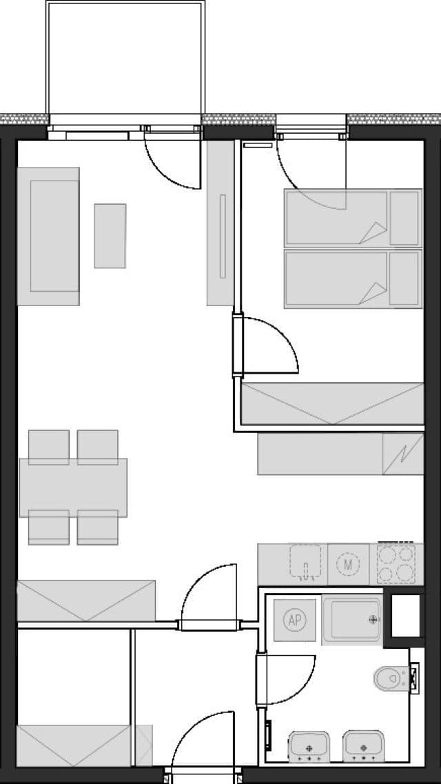 1 bedroom with open-plan kitchen flat to rent, 54 m², Jurkovičova, Prague, Prague 1 bedroom with open-plan kitchen flat to rent, 54 m², Jurkovičova, Prague, Prague