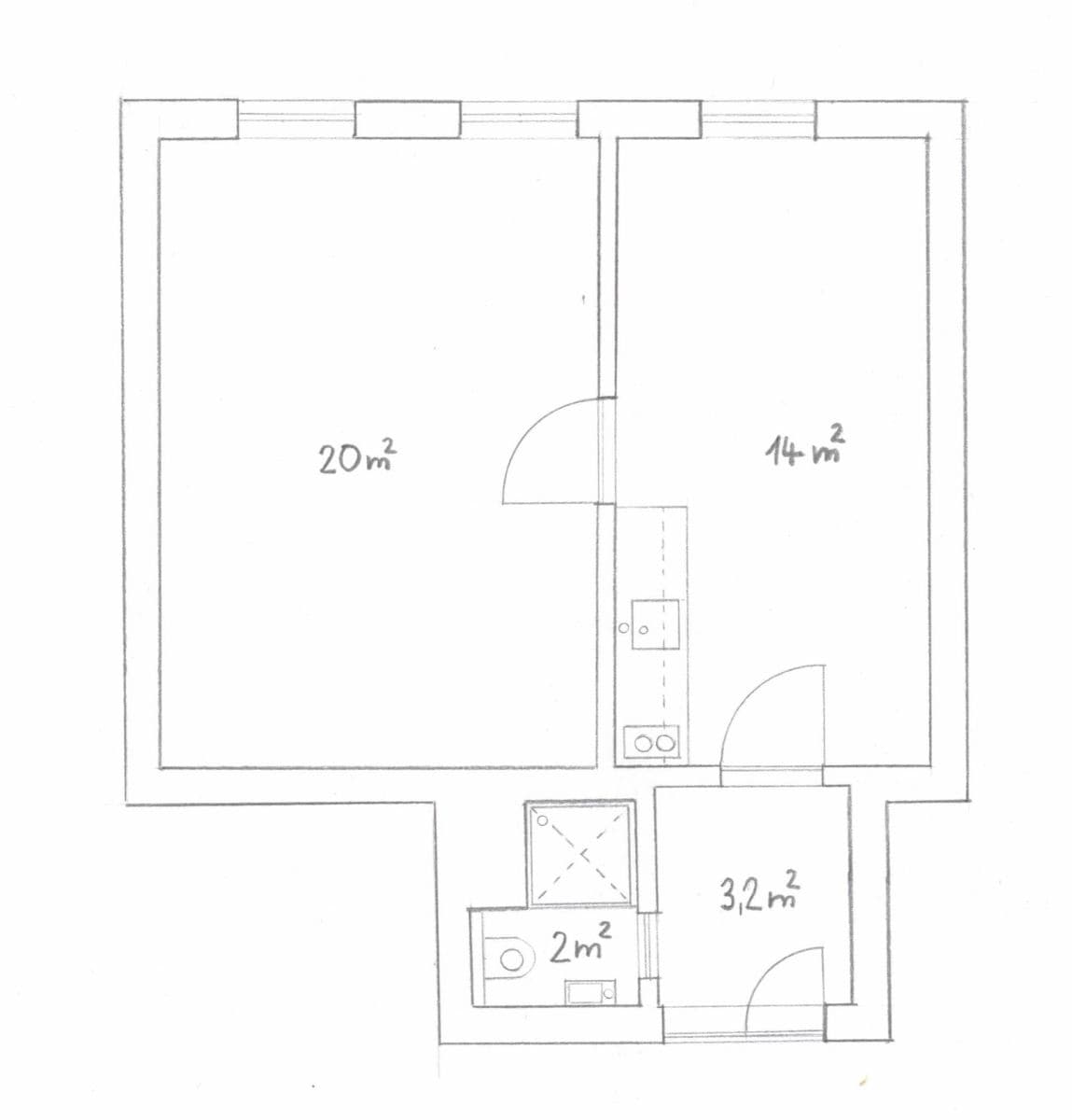 1 bedroom with open-plan kitchen flat to rent, 39 m², Jagellonská, Prague, Prague 1 bedroom with open-plan kitchen flat to rent, 39 m², Jagellonská, Prague, Prague
