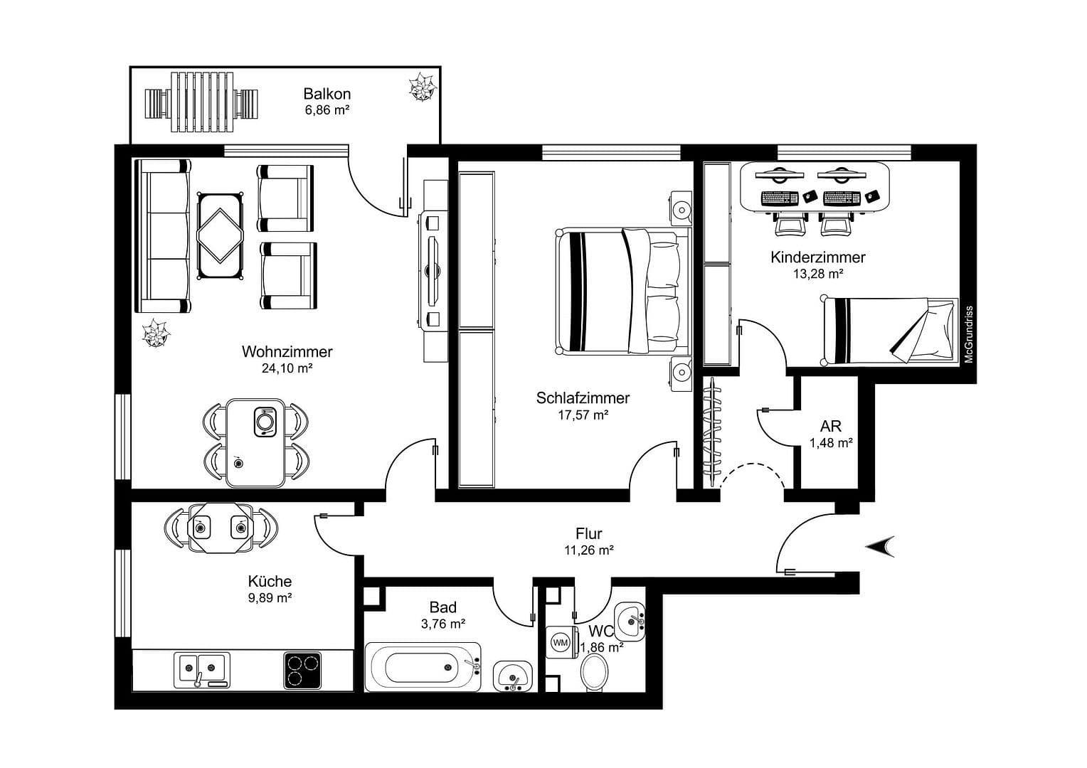3 bedroom flat for sale, 86 m², Adolf-Kolping-Straße 26, Bamberg, Bavaria 3 bedroom flat for sale, 86 m², Adolf-Kolping-Straße 26, Bamberg, Bavaria
