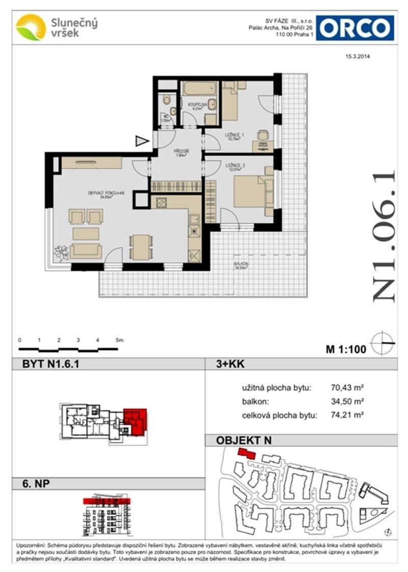 2 bedroom with open-plan kitchen flat to rent, 74 m², Rižská, Prague, Prague 2 bedroom with open-plan kitchen flat to rent, 74 m², Rižská, Prague, Prague