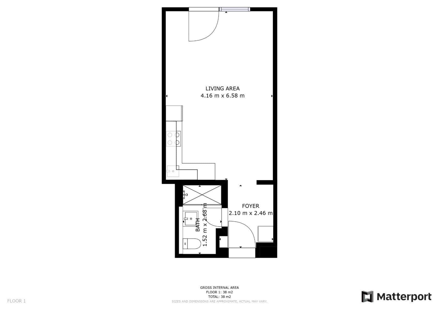 Studio flat to rent, 36 m², Křižíkova, Prague, Prague Studio flat to rent, 36 m², Křižíkova, Prague, Prague
