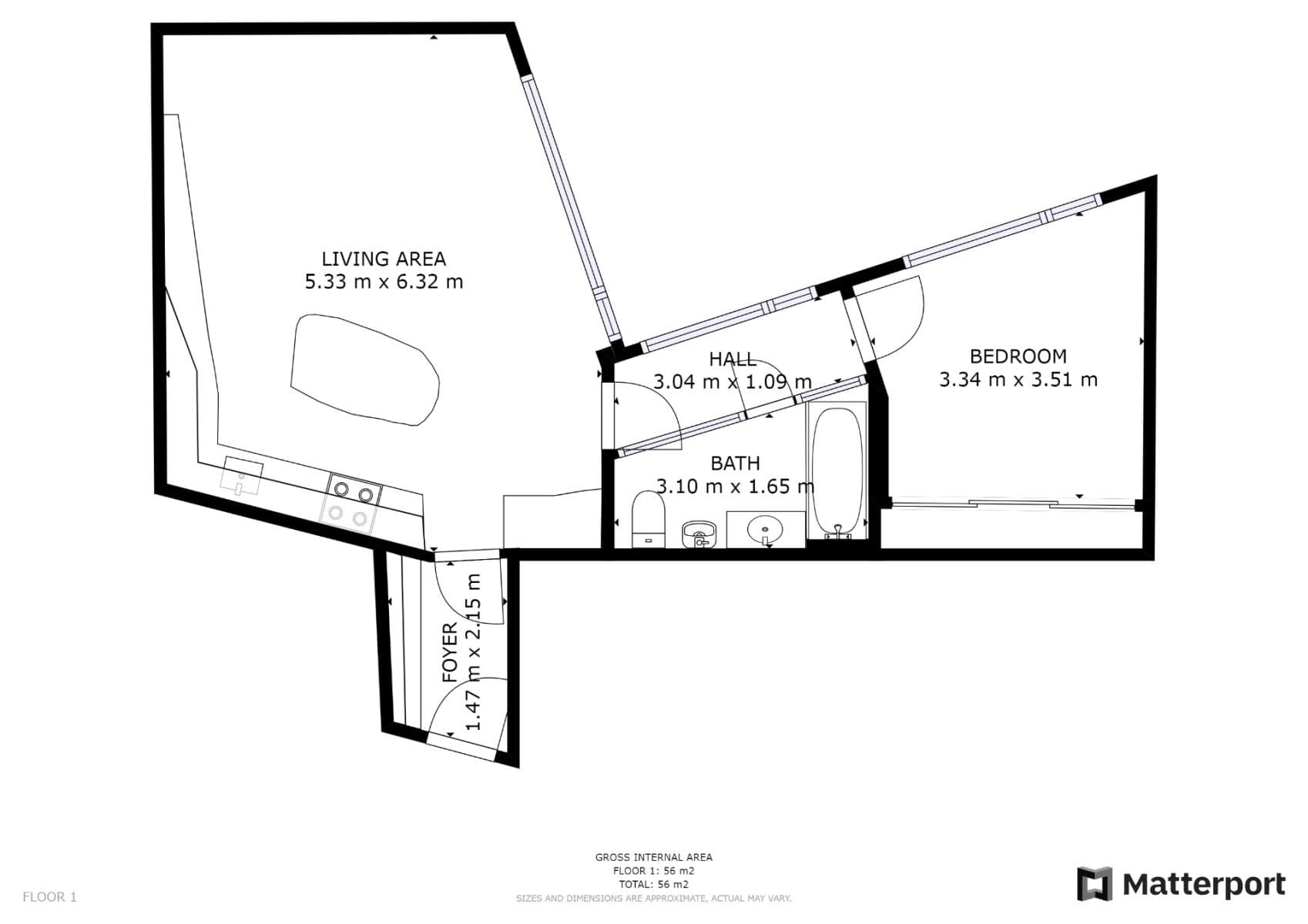 1 bedroom with open-plan kitchen flat to rent, 57 m², Komunardů, Prague, Prague 1 bedroom with open-plan kitchen flat to rent, 57 m², Komunardů, Prague, Prague