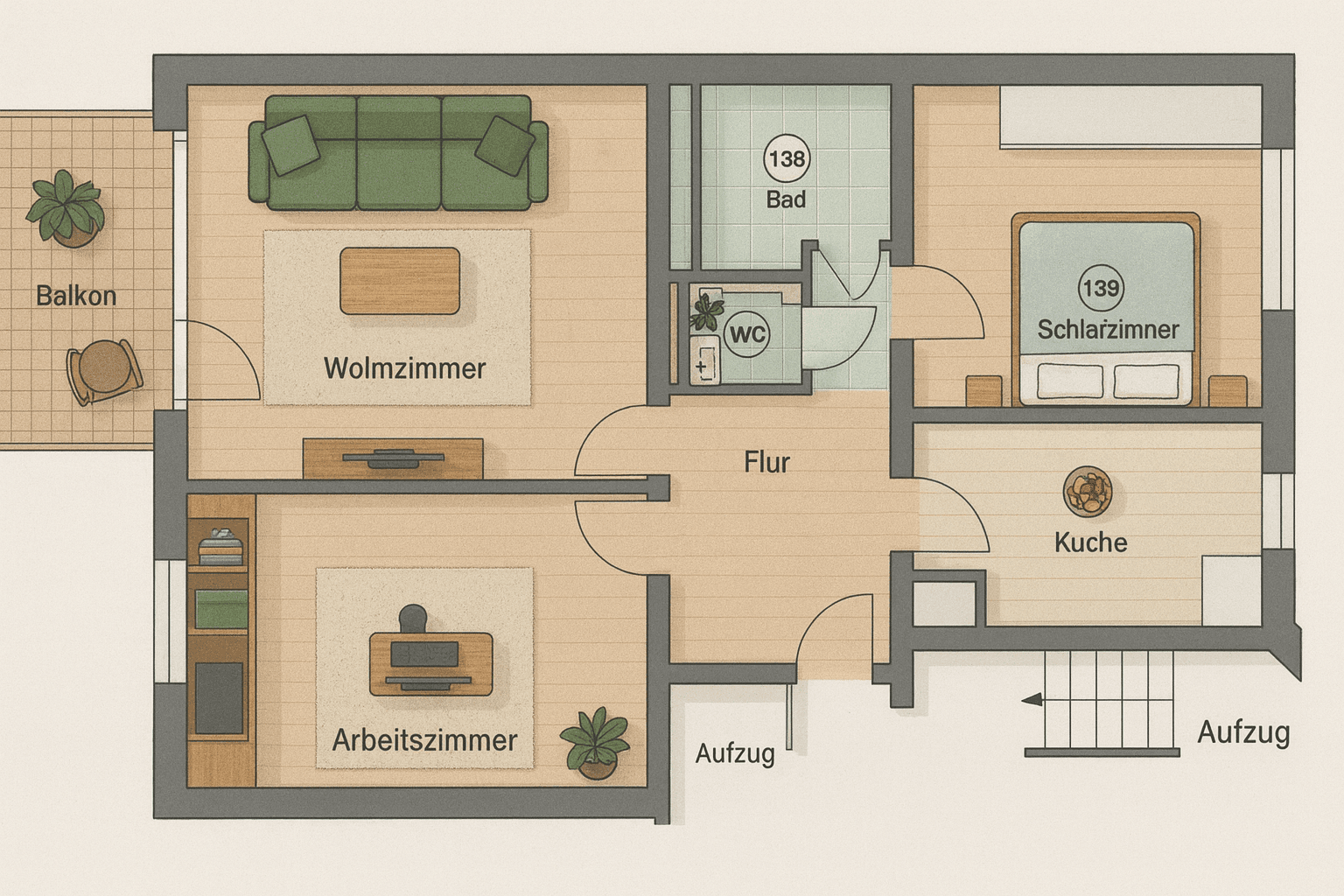 3 bedroom flat for sale, 79 m², Unterschleißheim, Bavaria 3 bedroom flat for sale, 79 m², Unterschleißheim, Bavaria