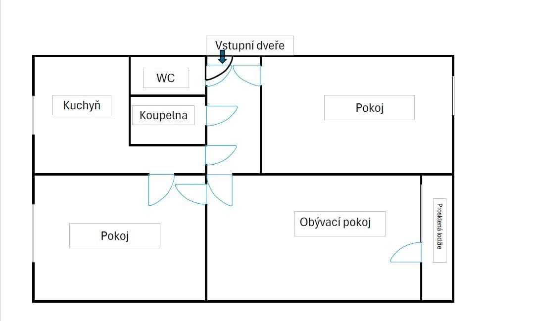 3 bedroom flat for sale, 75 m², Jasmínová, Prague, Prague 3 bedroom flat for sale, 75 m², Jasmínová, Prague, Prague