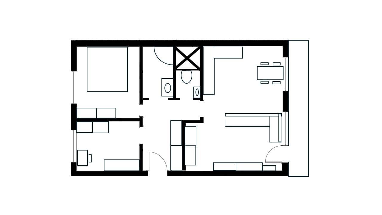 2 bedroom with open-plan kitchen flat for sale, 55 m², Rumburská, Prague, Prague 2 bedroom with open-plan kitchen flat for sale, 55 m², Rumburská, Prague, Prague