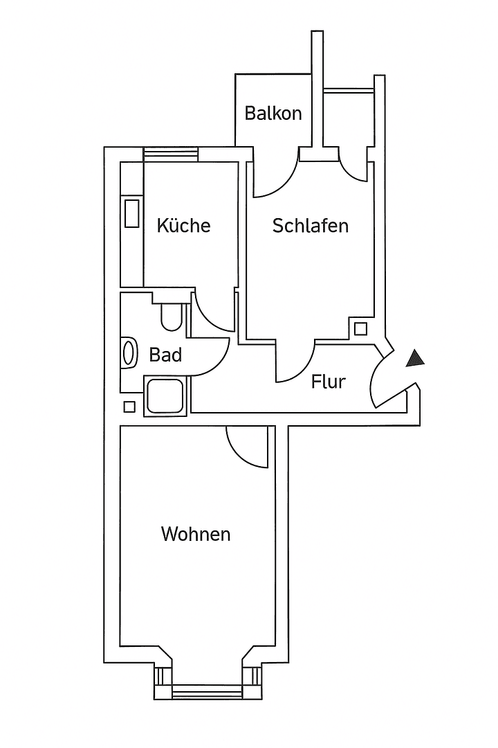 2 bedroom flat for sale, 45 m², Chemnitz, Gablenz, Saxony 2 bedroom flat for sale, 45 m², Chemnitz, Gablenz, Saxony