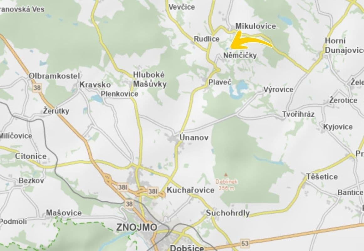 plot for sale, 1,435 m², Němčičky, Jihomoravský Region plot for sale, 1,435 m², Němčičky, Jihomoravský Region