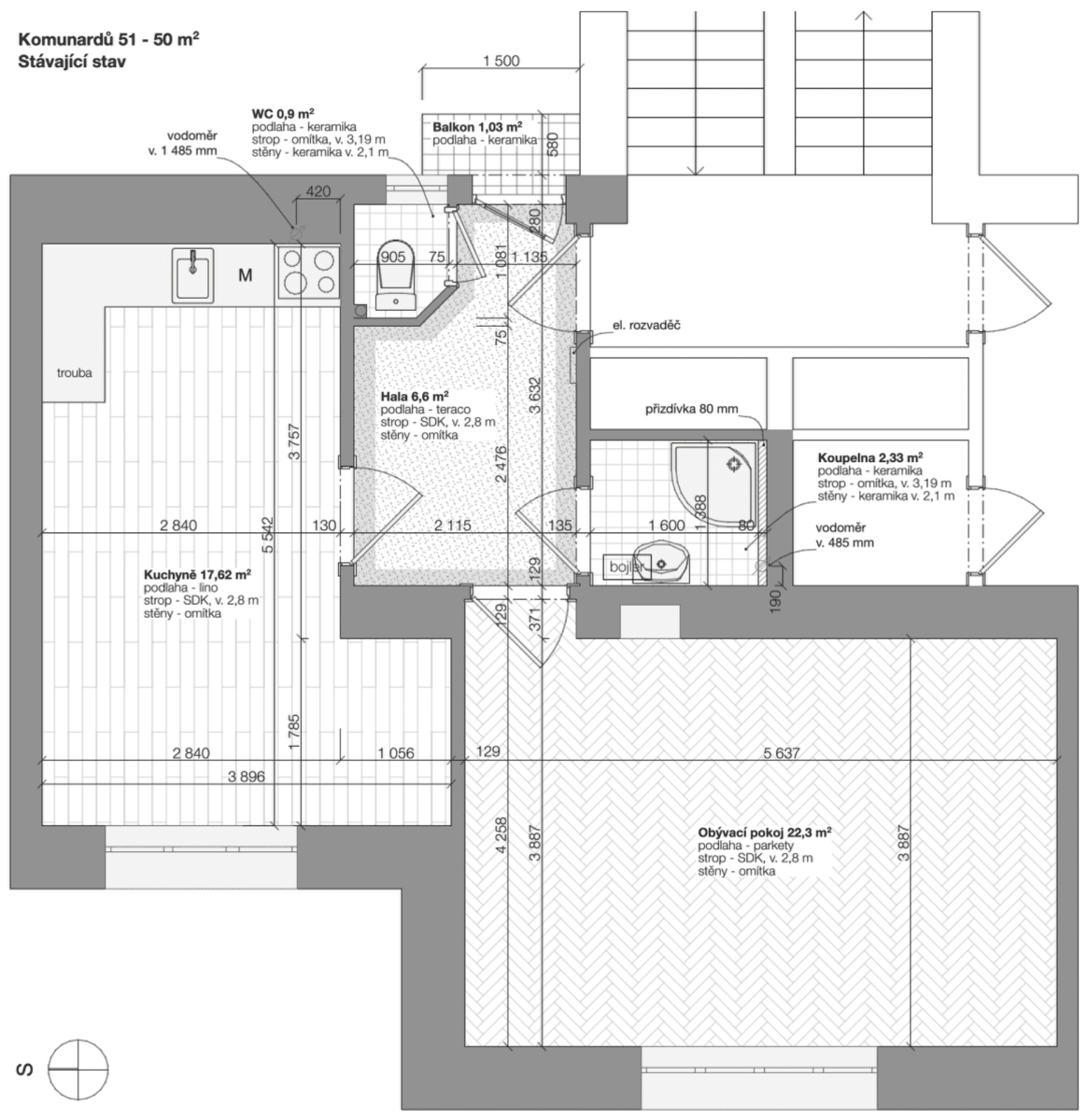 1 bedroom with open-plan kitchen flat for sale, 50 m², Komunardů, Prague, Prague 1 bedroom with open-plan kitchen flat for sale, 50 m², Komunardů, Prague, Prague