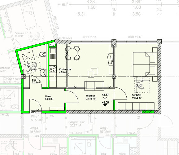 2 bedroom flat to rent, 55 m², Äußere Leipziger Straße 23a, Schkeuditz, Saxony 2 bedroom flat to rent, 55 m², Äußere Leipziger Straße 23a, Schkeuditz, Saxony