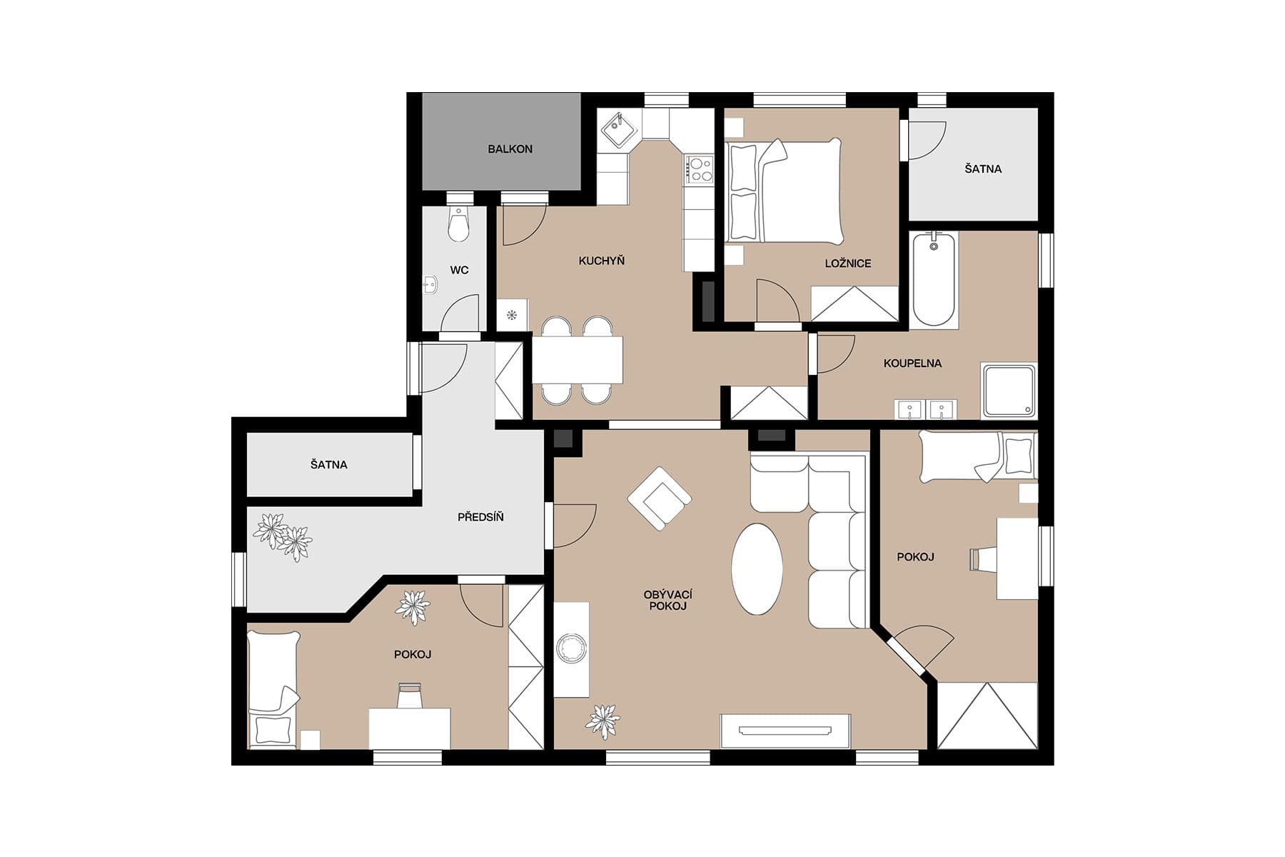 4 bedroom flat for sale, 133 m², Riegrova, Jablonec nad Nisou, Liberecký Region 4 bedroom flat for sale, 133 m², Riegrova, Jablonec nad Nisou, Liberecký Region