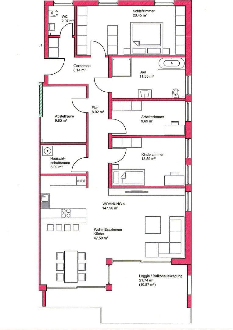 3 bedroom with open-plan kitchen flat for sale, 147 m², Aschaffenburg, Bavaria 3 bedroom with open-plan kitchen flat for sale, 147 m², Aschaffenburg, Bavaria