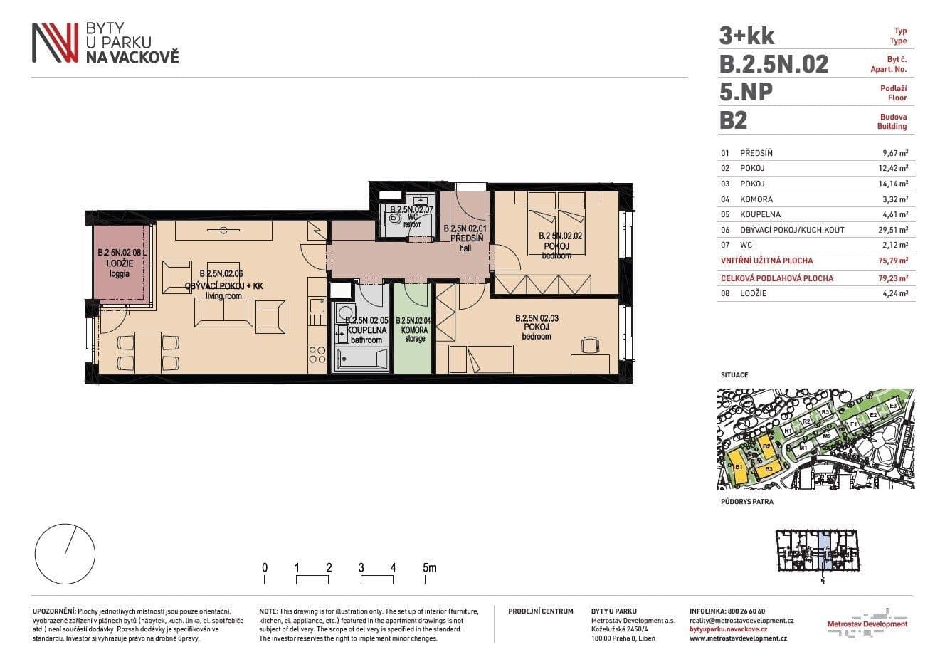 2 bedroom with open-plan kitchen flat to rent, 75 m², Dagmar Burešové, Prague, Prague 2 bedroom with open-plan kitchen flat to rent, 75 m², Dagmar Burešové, Prague, Prague