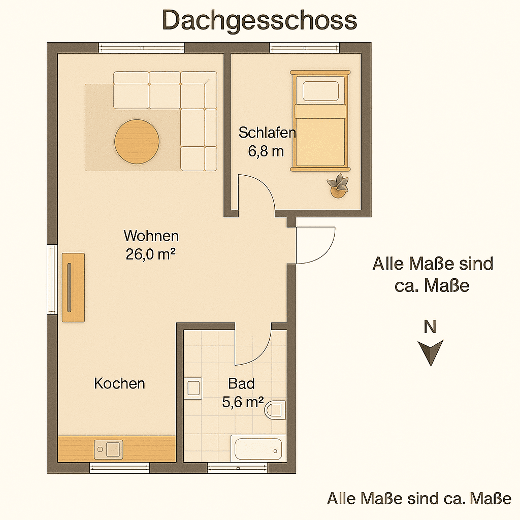 2 bedroom flat to rent, 35 m², An der Kleinbahn 24, Nossen, Saxony 2 bedroom flat to rent, 35 m², An der Kleinbahn 24, Nossen, Saxony