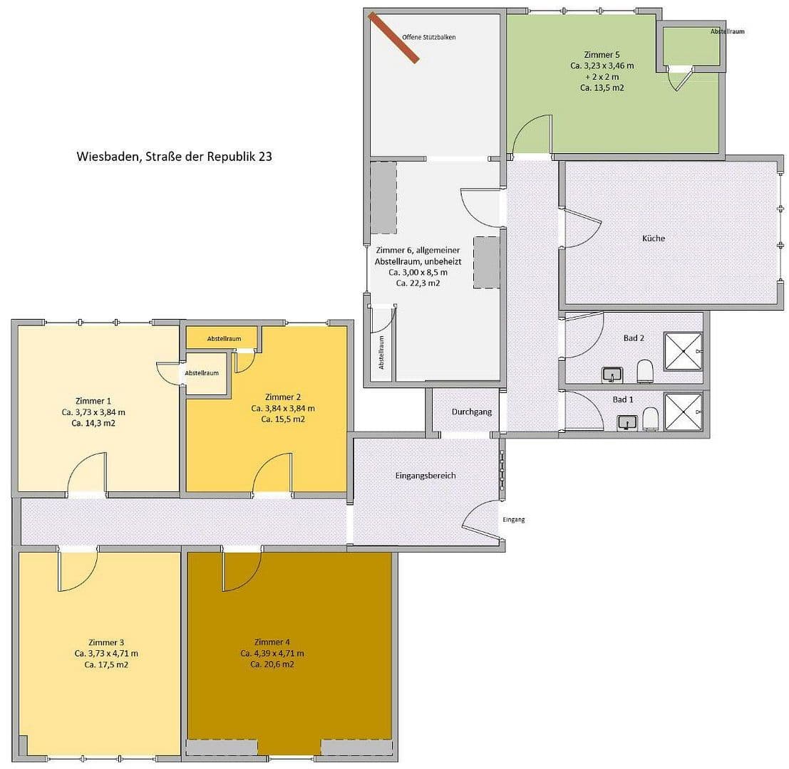 flat to rent, 15 m², Straße der Republik 23, Wiesbaden, Hesse flat to rent, 15 m², Straße der Republik 23, Wiesbaden, Hesse