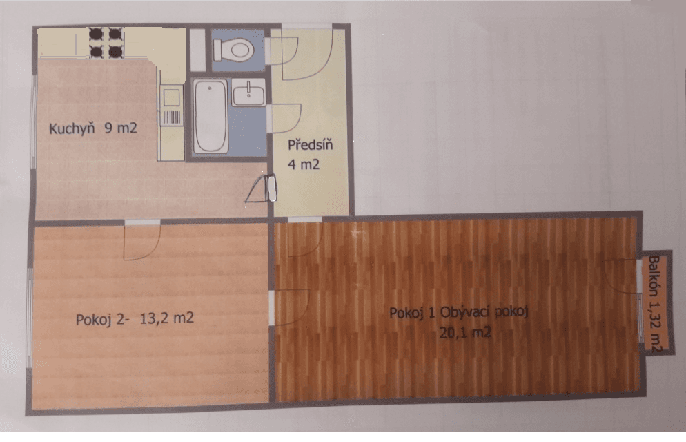 2 bedroom flat to rent, 50 m², Klecany, Středočeský Region 2 bedroom flat to rent, 50 m², Klecany, Středočeský Region