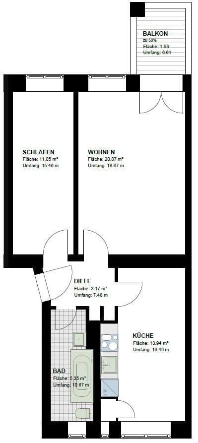 2 bedroom flat for sale, 58 m², Berlin, Berlin 2 bedroom flat for sale, 58 m², Berlin, Berlin